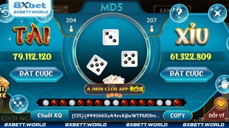 Tài xỉu MD5 là tựa game hấp dẫn hàng đầu hiện nay tại 8XBET